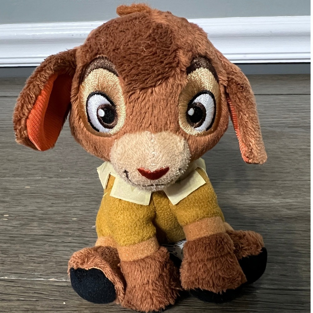 Disney Wish Valentino Goat Plush Small Stuffed Animal Toy Just Play Brown 6 inch